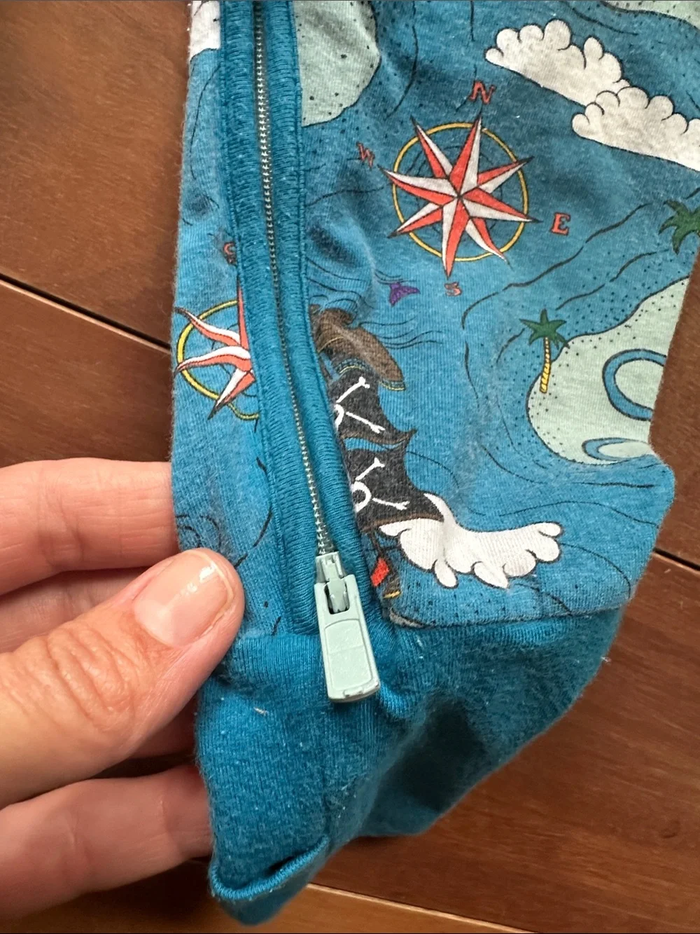 Bonds Blue Pirate Map Zippy Pjs 6-12m